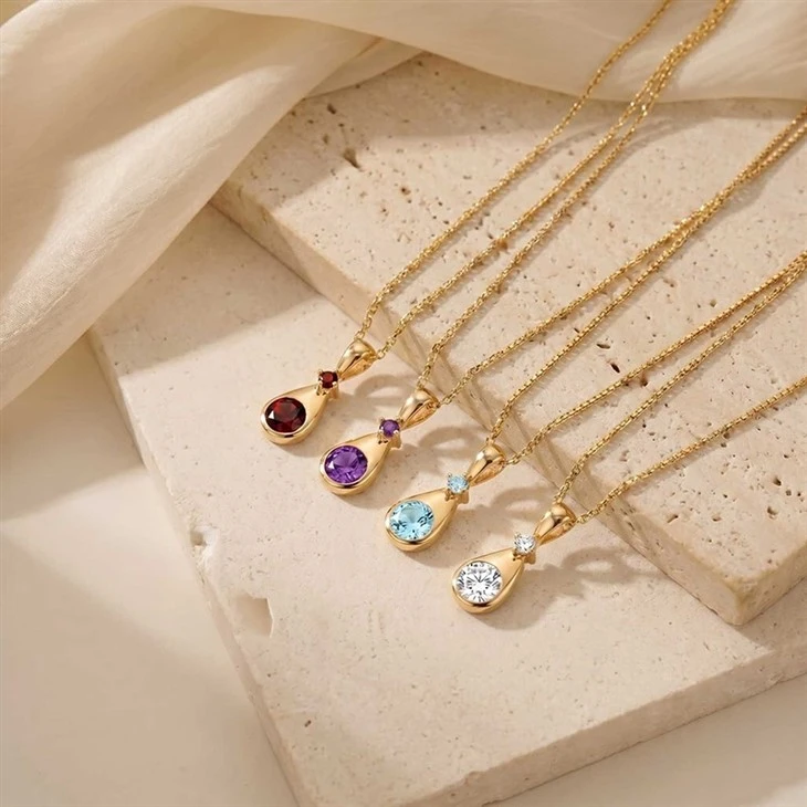 Teardrop Birthstone Charm Necklace best